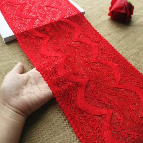 20cm wide red elastic embroidery hollow lace skirt hem wedding dress decoration accessories