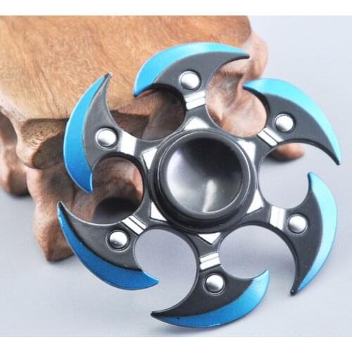 Metal Hand Spinner Focus Toy Zinc Alloy Ninja Shuriken Darts Fidget Spinner R188 Electroplate Hybrid Bearing Toys for Children