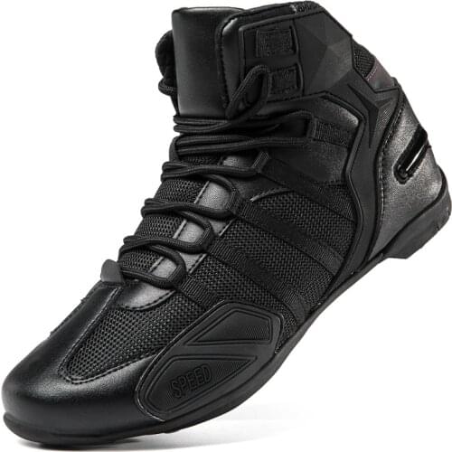 Motorcycle Boots Moto Motorbike Breathable Black Riding Equiment Motorboats Motocross Touring Biker Shoes Casual Chopper For Men