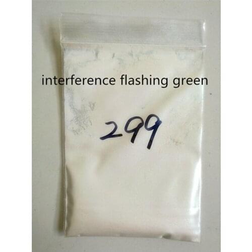 Natural mica pearl pigment powder, interference flashing green