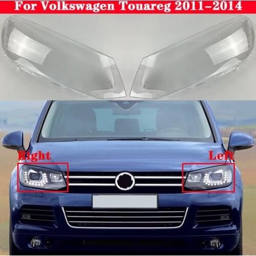 PC Car Front Headlight Cover Headlamp Lampcover For Volkswagen Touareg 2011-2014 Head Lamp light Covers glass Lens Shell Caps