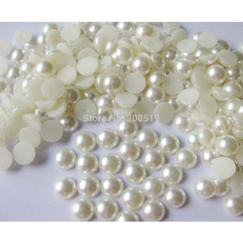 PNB0004 Semicircle pearl buttons 200pcs 6mm-20mm flatback pearl Button for scrapbooking craft ornament