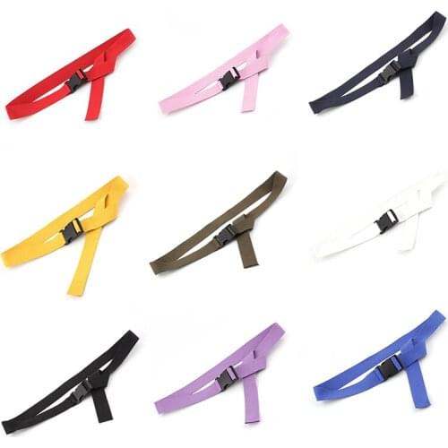 Q Unisex Fashion Elegant Belt Casual Jeans Belts Candy Colors Plastic Buckle Canvas Plain Webbing Waistband Clothes Accessories