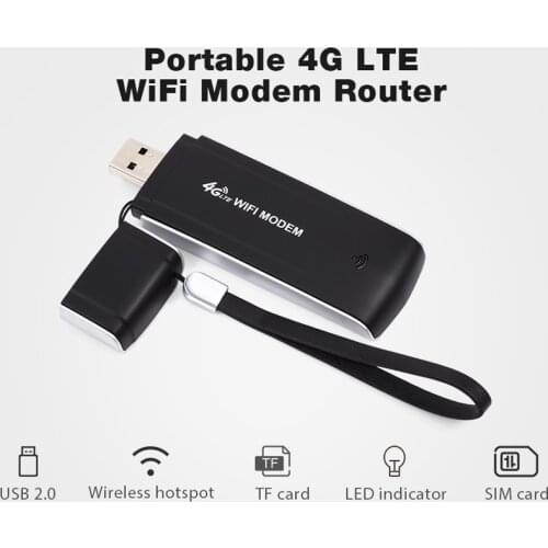 Unlocked 4G LTE USB WiFi Modem Router 3G Wifi Router Network Adapter Dongle with SIM Card Slot Mobile Wifi Hotspot