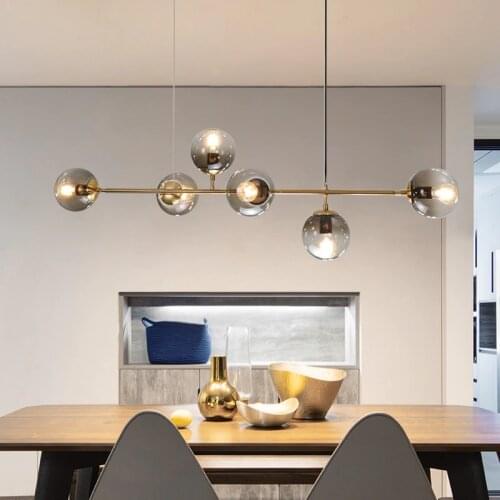 Restaurant LED chandelier lighting simple modern bar hanging lamp 110v-220v Nordic light luxury rectangular Nakajima chandelier