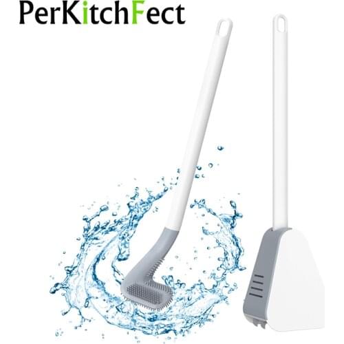 Silicone Golf Soft Toilet Brush No Dead Toilet Cleaning Brush Long Handle WC tool Cleaning Wall-Mounted Bathroom accessories