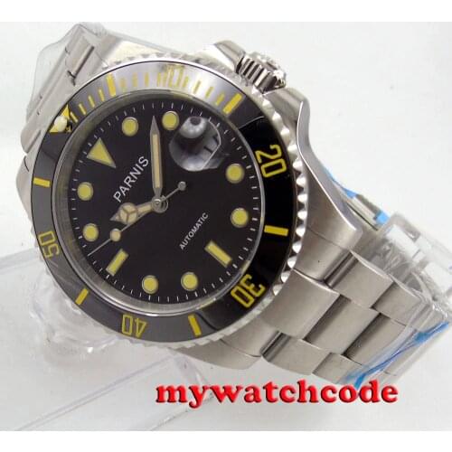 40mm Parnis Sapphire glass Ceramic bezel MIYOTA automatic movement mens watch267