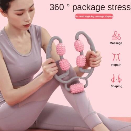 U Shaped Trigger Point Massage Roller 360° Full Body Massage Tool Arm Leg Neck Muscle Massager 4 Wheels Fitness Device For Sport