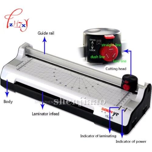 YE288 Smart Photo Laminator A4size Laminating Machine Sealed Plastic Machine Hot And Cold Laminator Photo Cutter