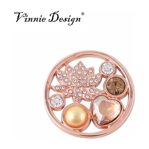 Vinnie Design Deluxe Coin with Lotus Flower for 35mm Pendant My Coin Necklace