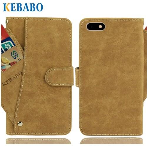 Vintage Leather Wallet BQ BQ-5701L Slim Case 5.7" Luxury 3 Front Card Slots Cover Magnet Stand Phone Protective Bags