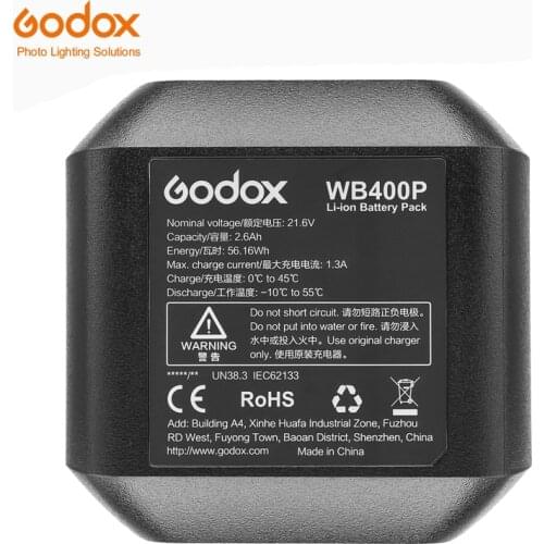 Godox AD400PRO WB400P Li-ion Battery External Flash Light Camera Lamp Power Battery Backup
