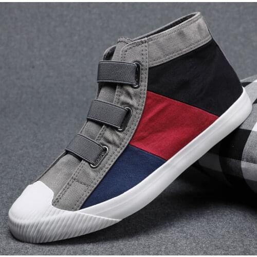High Top Brand Mens Casual Shoes Classic Round Toe Canvas Shoes for Mens High-Up Casual Coloured Turbo Floor Mens Sneakers