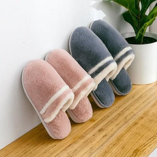 Womens Cotton Shoes 2021 New Cotton Slippers Women Winter Indoor Non-slip Shoes Warm Plush Thick-soled Cotton Slippers Women