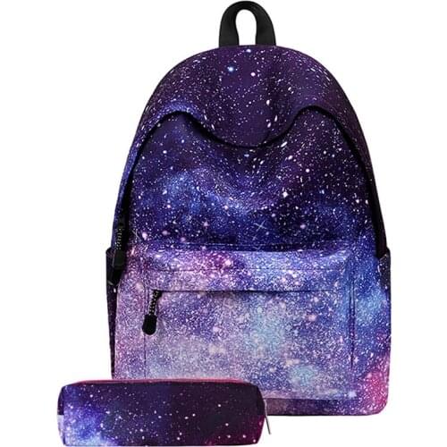 Women Canvas Backpack Stylish Galaxy Star Universe Space Backpack Girls School Backpack