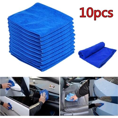 10pcs 30x30cm Wash Microfiber Towels Car Cleaning Towel Soft Drying Cloth Hemming Wash Towel Water Suction Duster Car Clearner