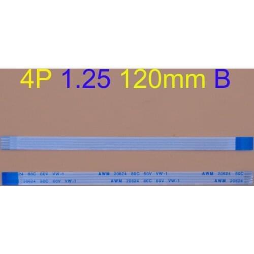 10pcs FFC FPC flat flexible 4pin cable 1.25mm pitch 4 pin reverse Length 120mm Width 6.25mm 4p Ribbon Flex Cable