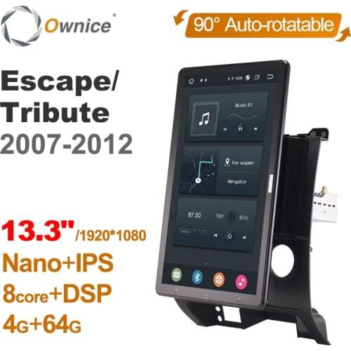 1920*1080 Android 10.0 Ownice 13.3 Inch Rotation Autoradio 1 Din for Ford Escape/Tribute 2007 - 2012 Car Radio Auto Multimedia