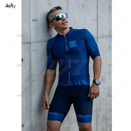 2020Kafitt Mens Cycling Clothing Jersey Bib Sets Professional Bicycle Jumpsuit Breathable Men Shorts Sleeve shirt 20D Gel Pad