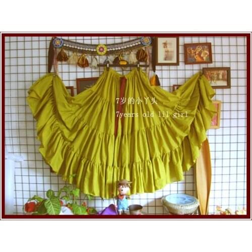4Tiered 20Yards100%Cotton Tribal Belly Dance Skirt EM10