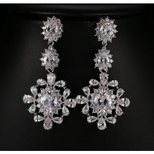 Bettyue Brand Fashion Luxury AAA White Zircon Water Drop Two Colors Jewelry Earrings For Woman Personality Wedding Party Gift