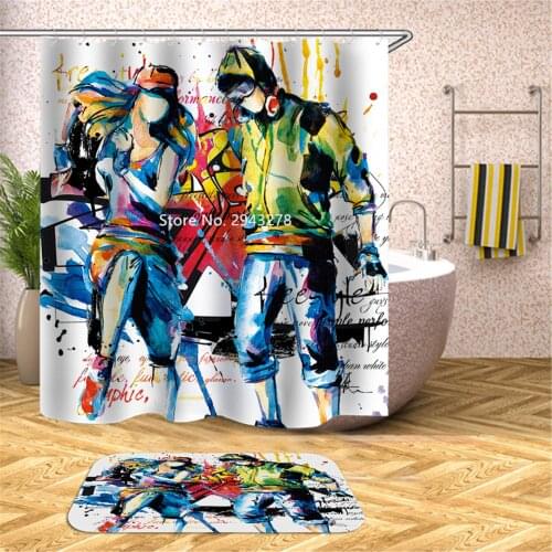 Flower Abstract Art Pattern Waterproof and Mildew Proof with Hook Washable Color Shower Curtain Home Bathroom Decor Color Print