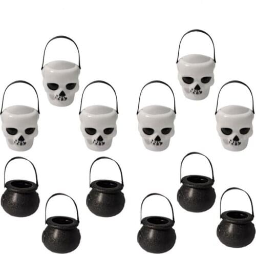 Halloween witch bucket decoration pendant supplies skull small basket candy buckets Witchs jar pendants bar party props SN1423