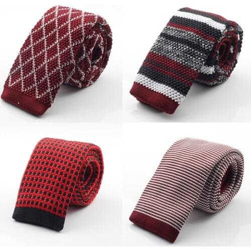 GUSLESON New Fashion Male Brand Slim Designer Mens Knitted Neck Ties Cravate Narrow Skinny Neckties For Men