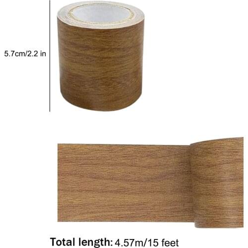 5m/Roll Wood Grain Repair Adhensive Duct Tape Furniture Renovation Skirting Line Floor Sticker Home Decor Accessories
