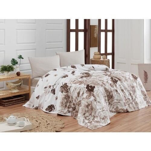 Iklimya Textile Akfil Cotton Double Personality Duvet cover set Armine Coffee