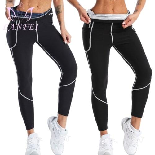 LANFEI Women Sauna Leg Shaper Leggings Hight Waist Running Pant Gym Workout Sweat Lose Weight Trouser Hot Thermo Slimming Shaper