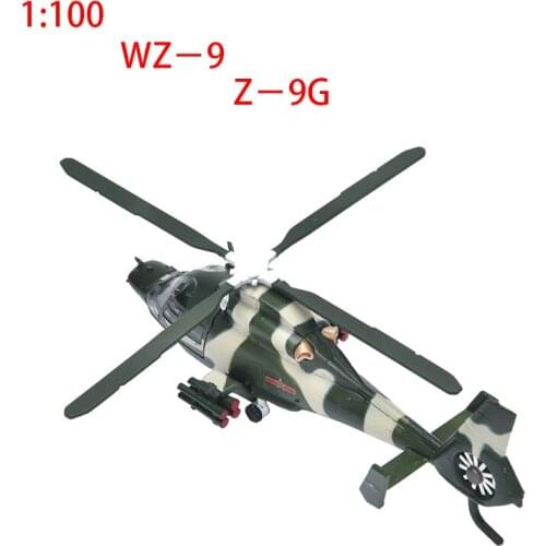 Diecast 1:100 Scale Chinese Armed Helicopter Wz-9 Airplane Model Z-9G Alloy Childrens Toy Adult Gift Collection Static Boys
