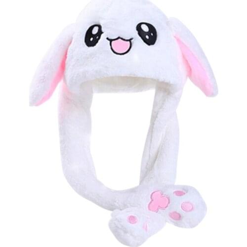 2020 Fashion Moving Hat Rabbit Ears Plush Sweet Cute Airbag Cap