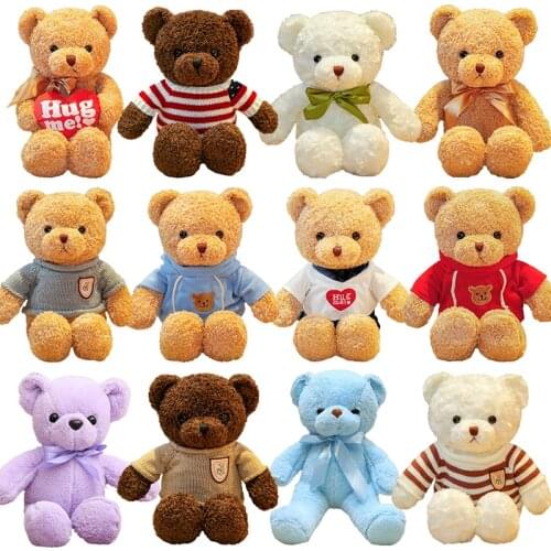 Sweater Teddy Bear Stuffed Animals Doll Birthday Gifts For Baby Kids Plush Toys