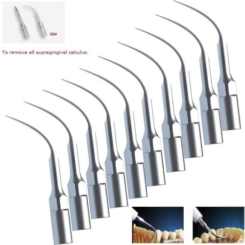 Free shipping 10x Dental Ultrasonic Piezo Scaler Tips GD4 fit DTE SATELEC Scaler Handpiece Z-2