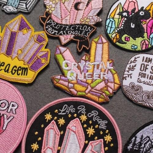 Iron on Crystal Patches On Clothes Patch Badges Embroidered Patch Natural Camping Patch Adventure Patches For Clothing Stripes
