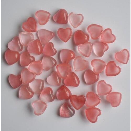 Wholesale 30pcs/lot Fashion watermonl red stone heart shape cab cabochons beads for jewelry Accessories making 10mm free