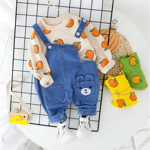 0-5 years 100% Cotton boy clothing set 2020 new spring active cartoon casual kid suit children baby clothing T-shirt+romper