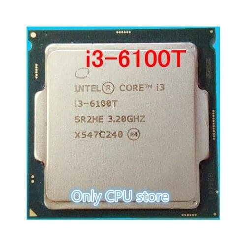 Free shipping intel original i3-6100t CPU i3 6100T Processor 3.2G 35W FCLGA1151 1 year warranty