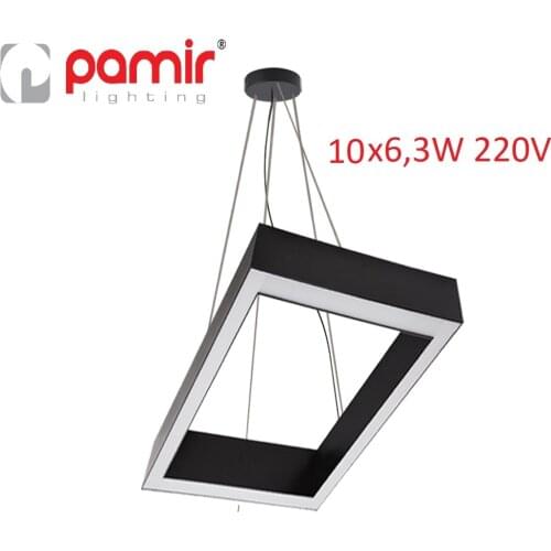 Pamir Lighting 10x6,3W L: 640x921mm Square Type Suspended LED Lighting Fixture PL7SK23L15C Energy Saving Light Decorative Design