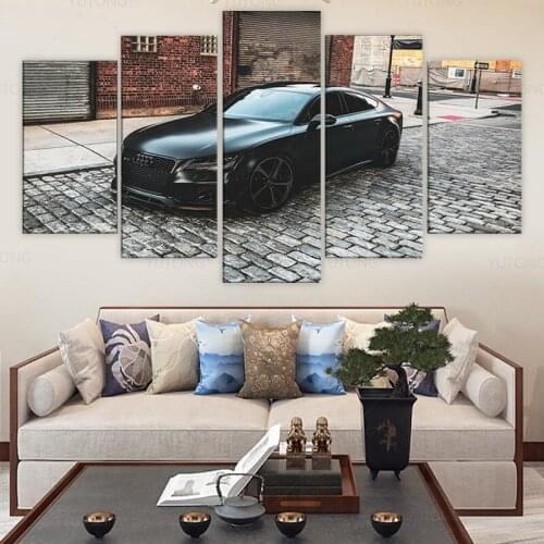 RS7 5 Piece Canvas Wall Art Luxury Car Print Home Decor HD Pictures 5 panel poster no Framed Paintings Living Room