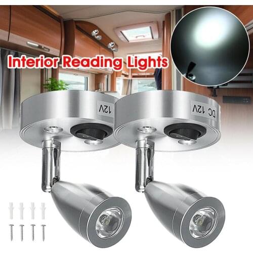 DC 12V 3W 6000K cold white LED Spot Reading Light RV Caravan Camp Boat Wall Bedside Lamp Boat Home Trailer Interior lighting