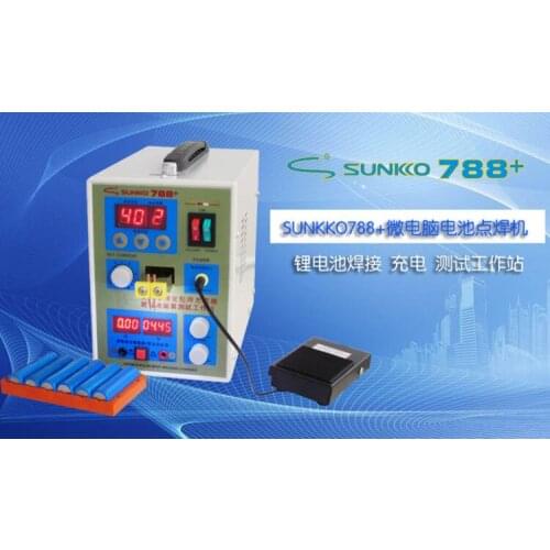 SUNKKO 788+ double pulse Precision Battery Spot Welder lithium battery assembly and test station with LED light