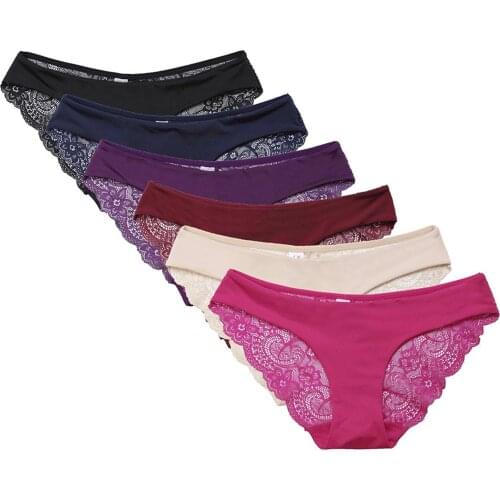 Pack 6 Hips 120CM Plus Size Transparent Briefs Womens Sexy Lingerie Underwear Lace Thong Panties Female Hipster