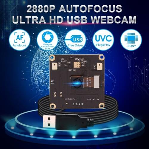 13MP 3840x2880 Autofocus Webcam Sony IMX214 CMOS Sensor 75 Degree Autofocus Lens Mini 38*38mm Endoscope USB Camera Module
