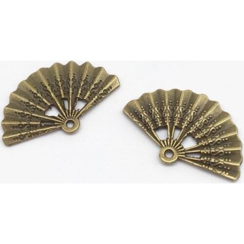 Vintage 16 pcs fan charms fit DIY handmade necklace earring bracelet charms Jewelry Making accessories