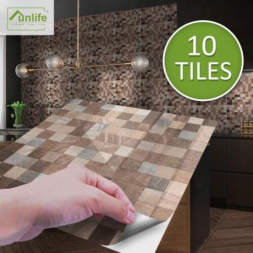 Funlife Waterproof Mosaic Tile Pasted Bathroom Copper Metal Wall Sticker Wallpaper Drawing Silver