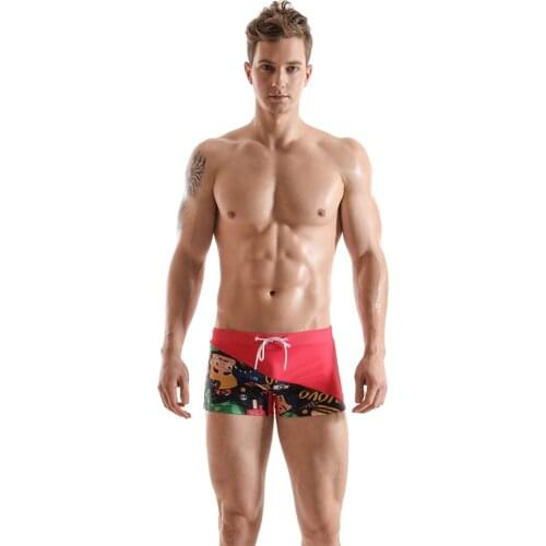 High Quality Mens Swim Bathing Trunks Swimming Trunks Bodysuits Beach Shorts Fashion Quick Dry Low Waist Cartoons Comfortable