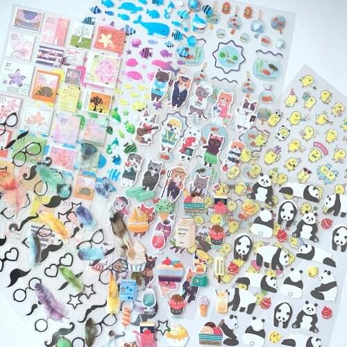 Funny Anime Cartoon Cars Stationary Scrapbook Diary Stickers Cute Fish Waterproof Holographic Guitar Child Girl Laptop Sticker