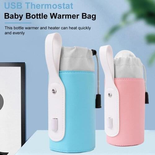USB Charging Baby Bottle Heated Cover Newborn Baby Bottle Feeding Insulated Bag Portable Infant Milk Feeding Warmer Nursing